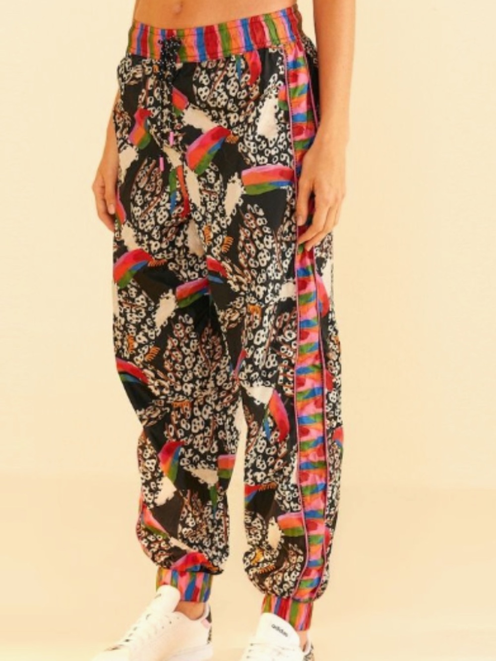 Farm Rio Leopard Toucans Windbreaker Joggers Size M